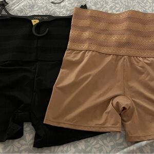 Prima Valentina Women's Black and Tan boy shorts shaping brief medium
